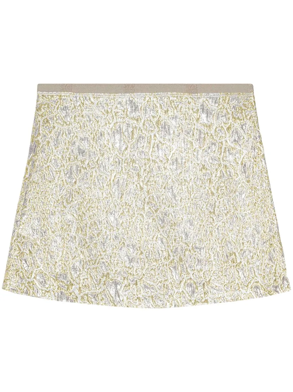 metallic cloqué mini skirt