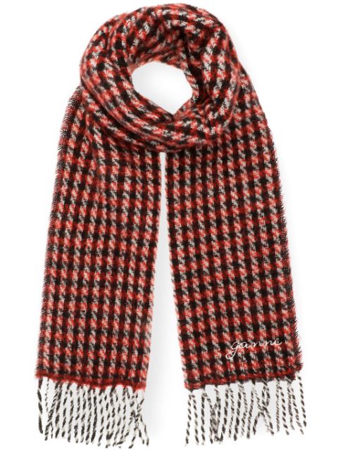 GANNI checked scarf Women