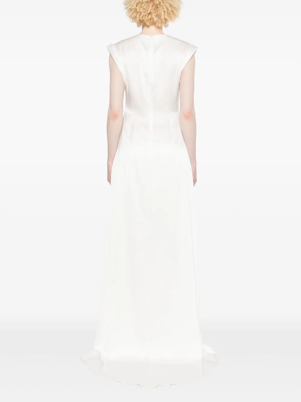 Shop David Koma Roll-cuffs Satin Blouse In White
