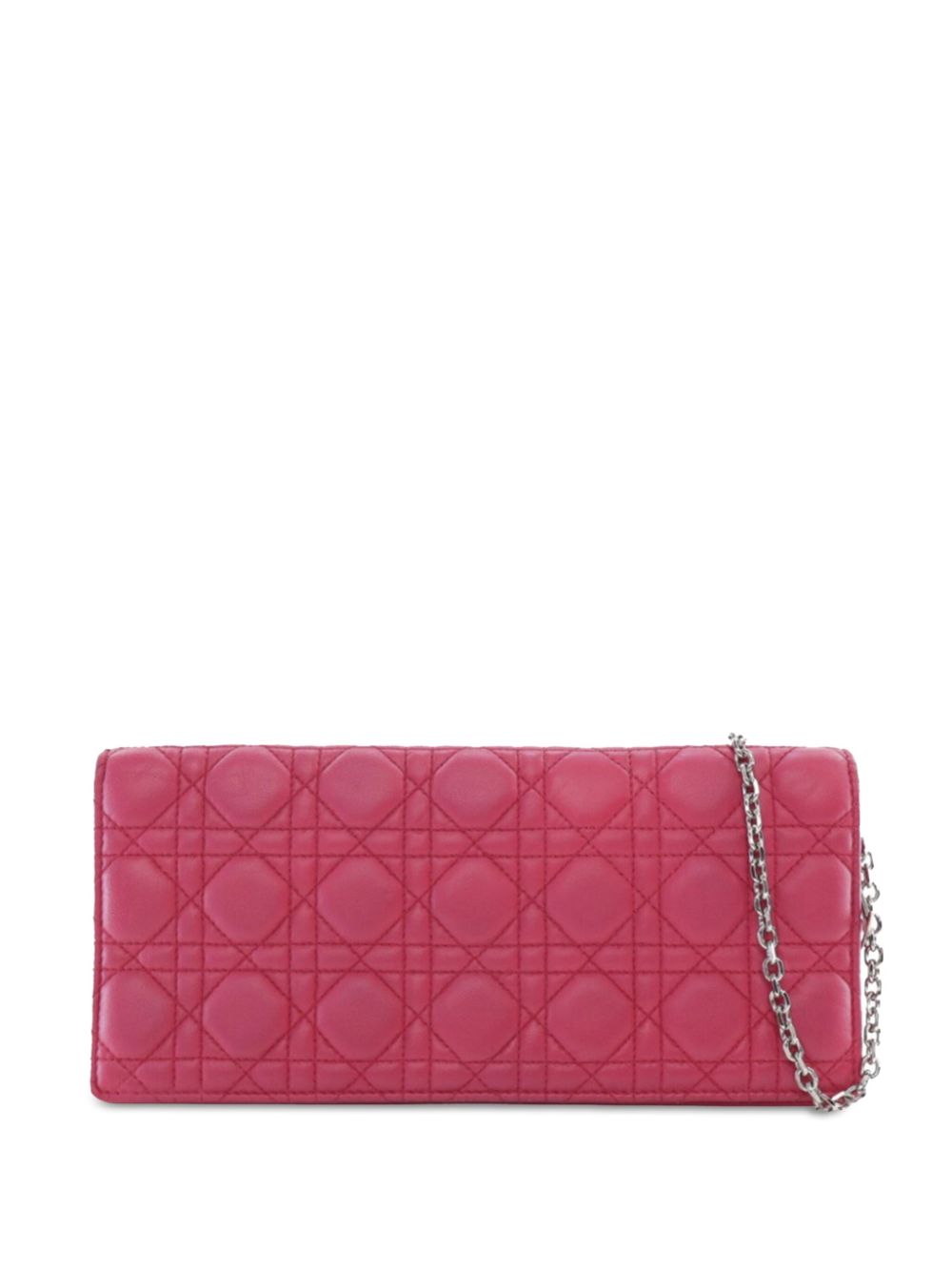 Christian Dior Pre-Owned 2012 Lambskin Cannage Lady Dior Wallet On Chain crossbody bag - Pink