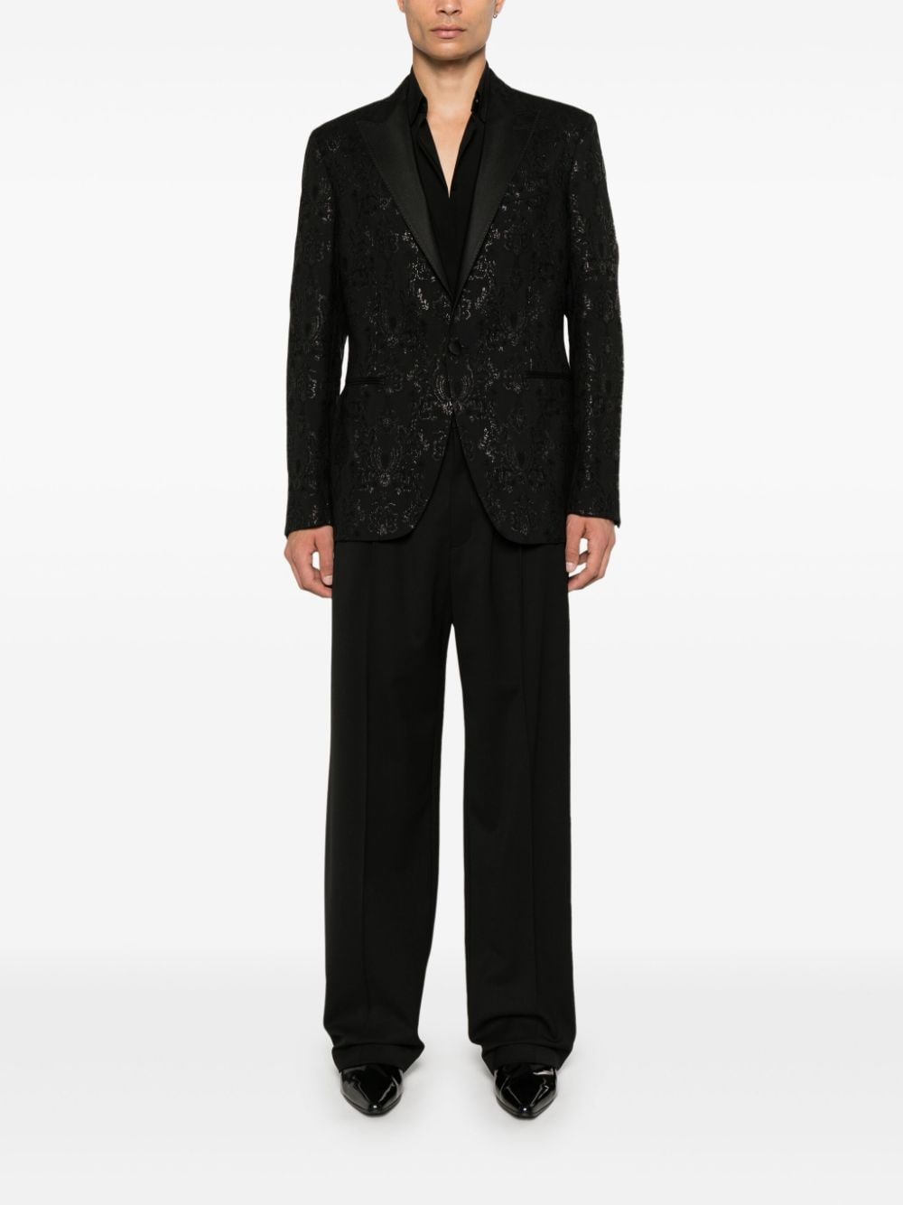 ETRO patterned-jacquard blazer - Zwart