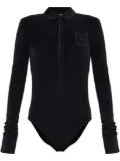 Lacoste logo-appliqué bodysuit - Black