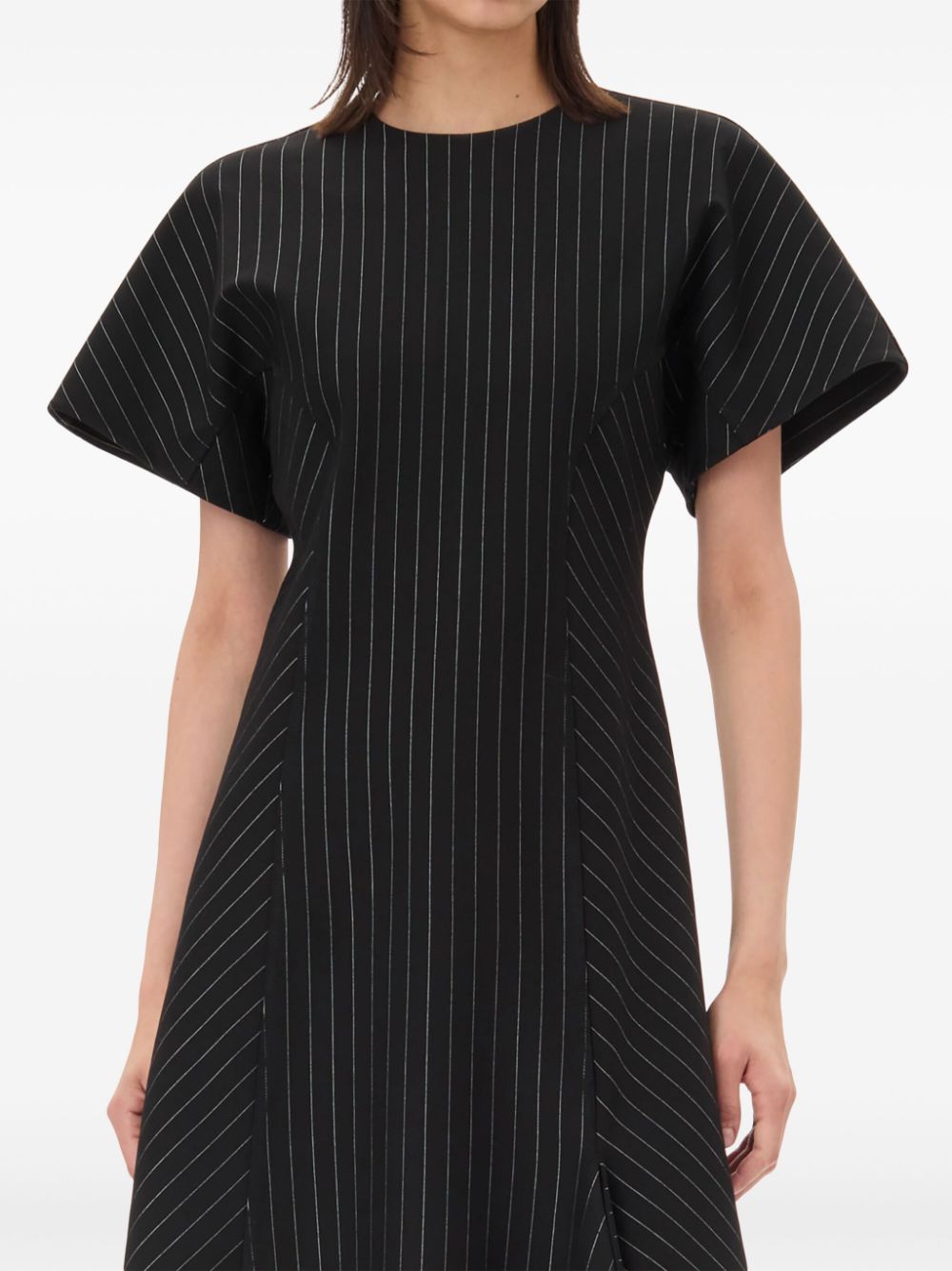 GANNI striped jersey midi dress Women