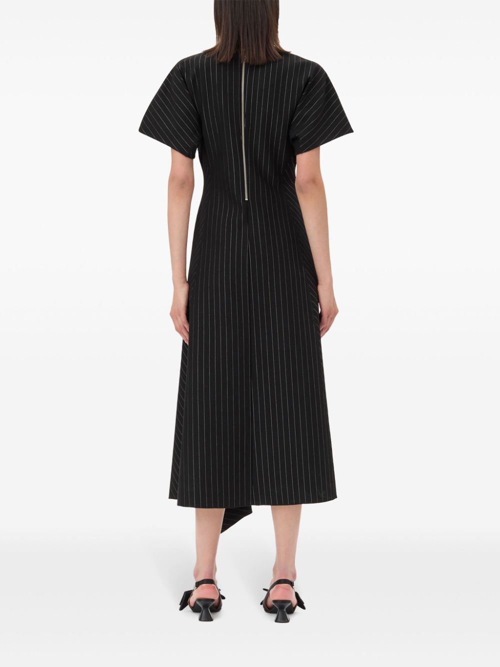 GANNI striped jersey midi dress Women