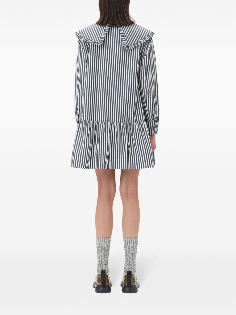 GANNI striped cotton shirt dress Women