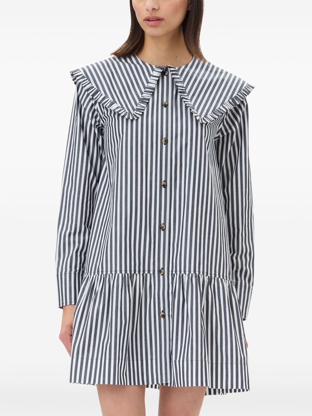 GANNI striped cotton shirt dress Women