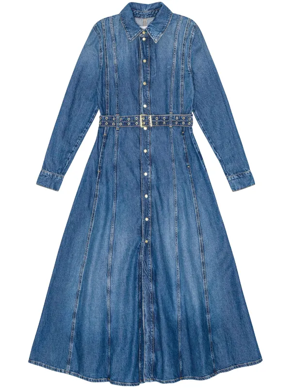 『Ganni』Blue Denim Dress Tint Wash Blue Denim Mini Dress | GANNI US