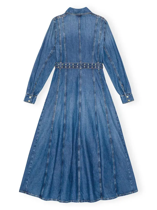 ワンピース Ganni FW25 DENIM LONG DRESS (J17576779 055) GANNI Denim Maxi Dress | Blue | FARFETCH
