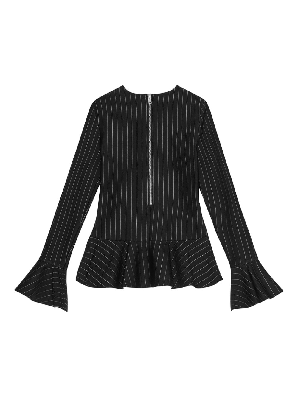 GANNI pinstriped peplum blouse Women