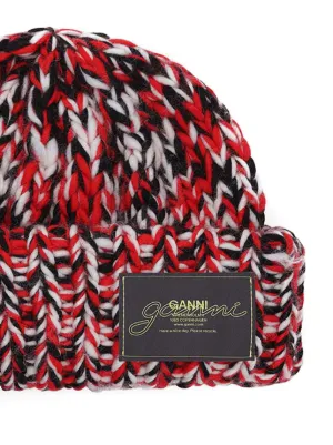 ganni❤︎beanie Ganni Logo Patch Oversized Beanie – Cettire
