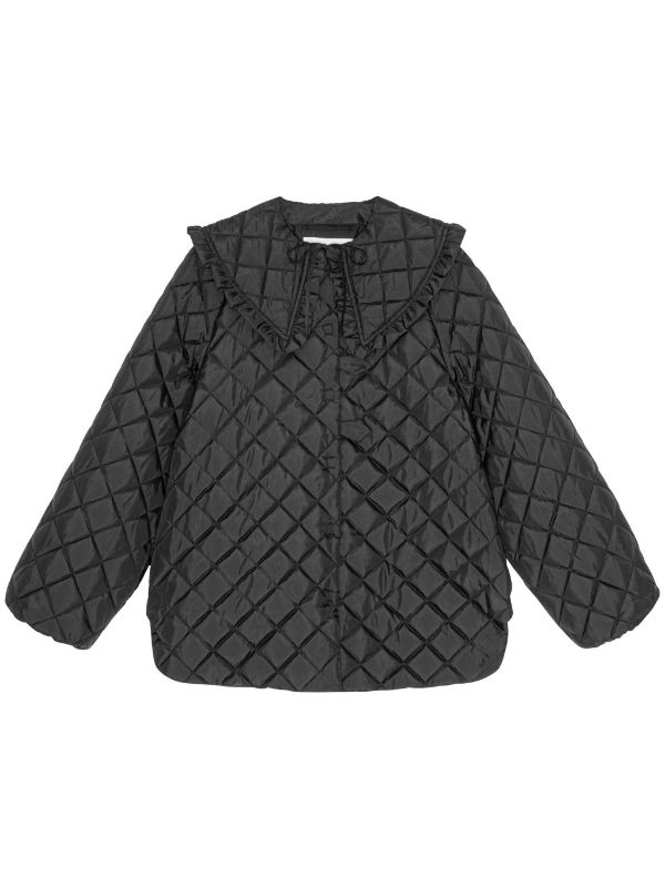 GANNI Ripstop Quilted Jacket | Black | FARFETCH