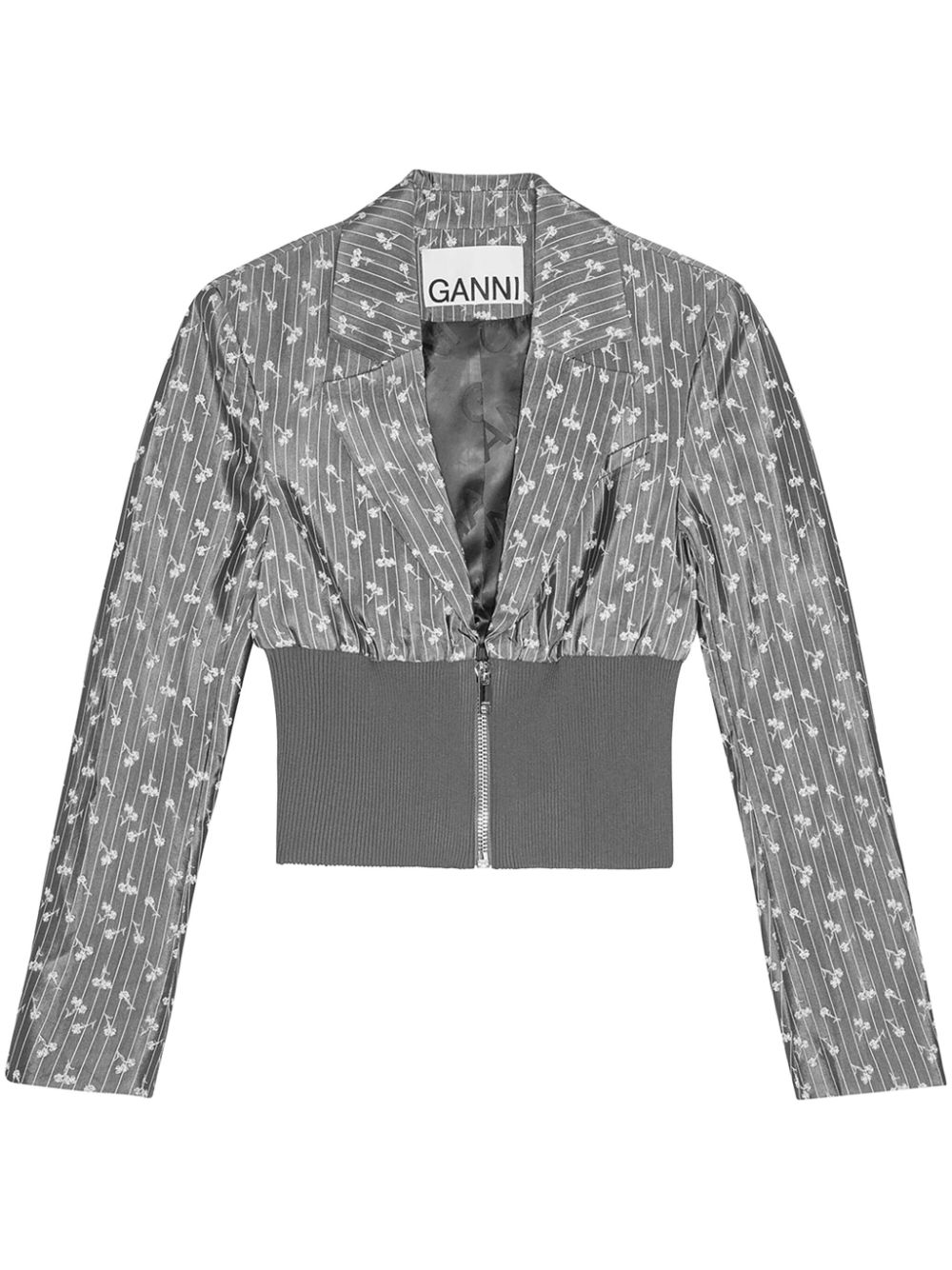 GANNI jacquard cropped blazer Women