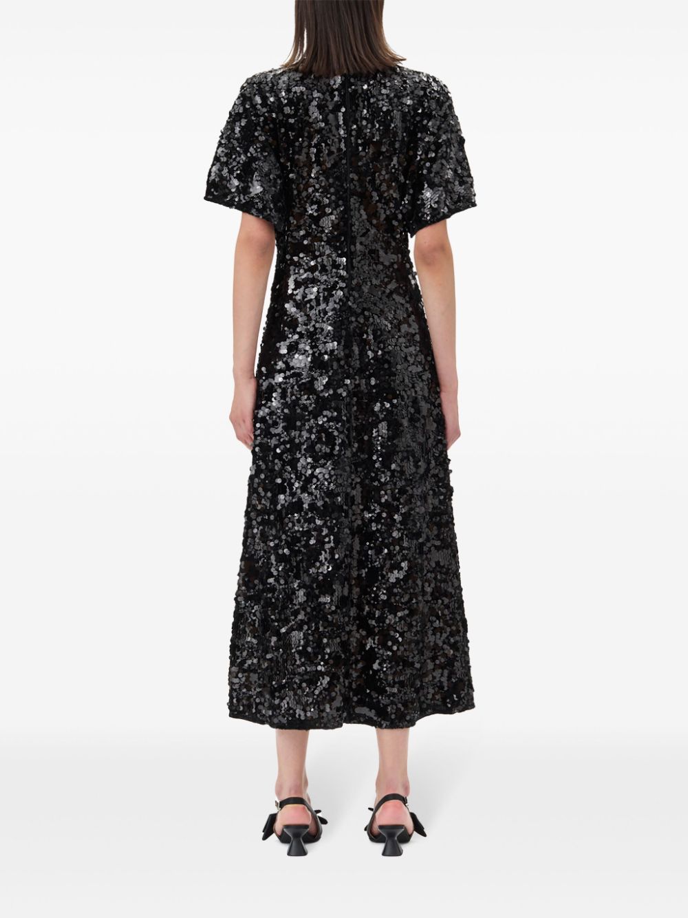 GANNI sequinned velvet dress Women