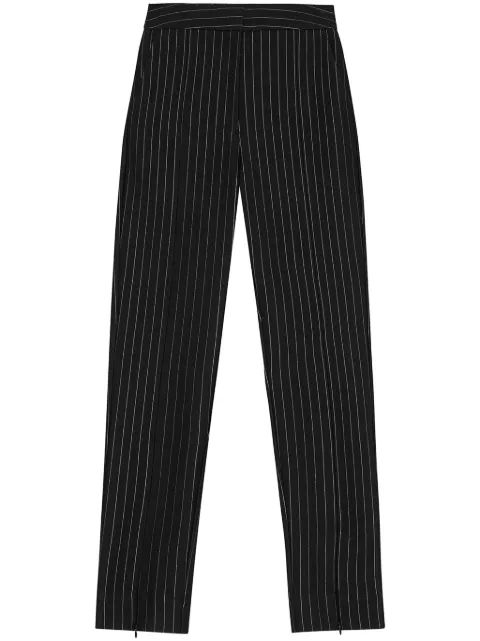 GANNI pantalones con tiro medio y motivo de rayas