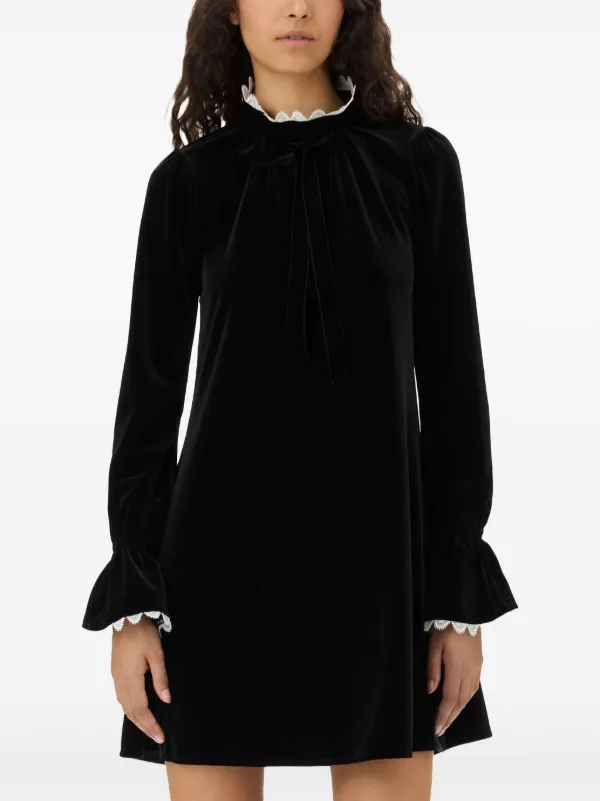 GANNI Aラインミニドレス GANNI Aライン ミニドレス | ブラック | FARFETCH JP