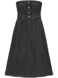 GANNI Fluffy denim midi dress - Black