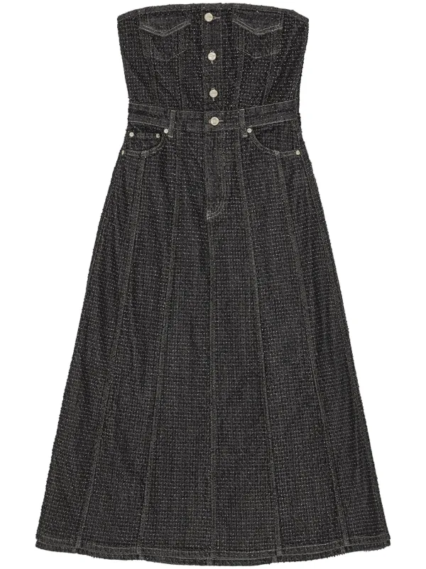 black denim midi dress Monica Denim Midi Dress 8 / Black main image 0