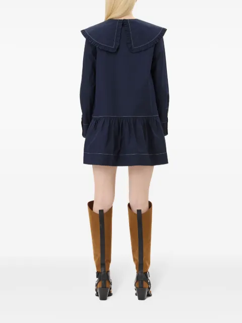GANNI cotton poplin mini dress W0157 - 3