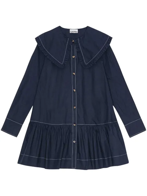 GANNI cotton poplin mini dress W0157 - 0