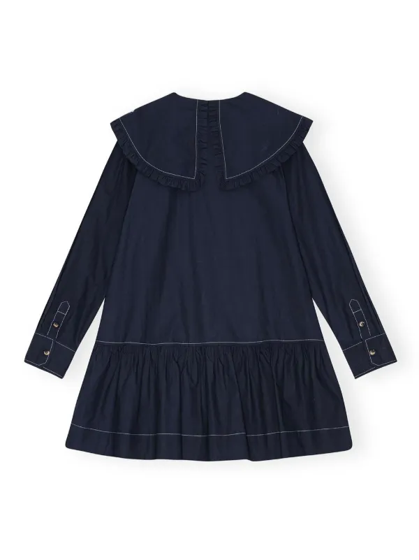 GANNI コットンポプリンミニドレス GANNI コットンポプリン ミニドレス | ブルー | FARFETCH JP