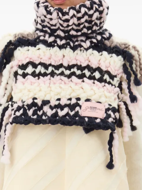 GANNI crochet-knit wool neck warmer A6322 - 1
