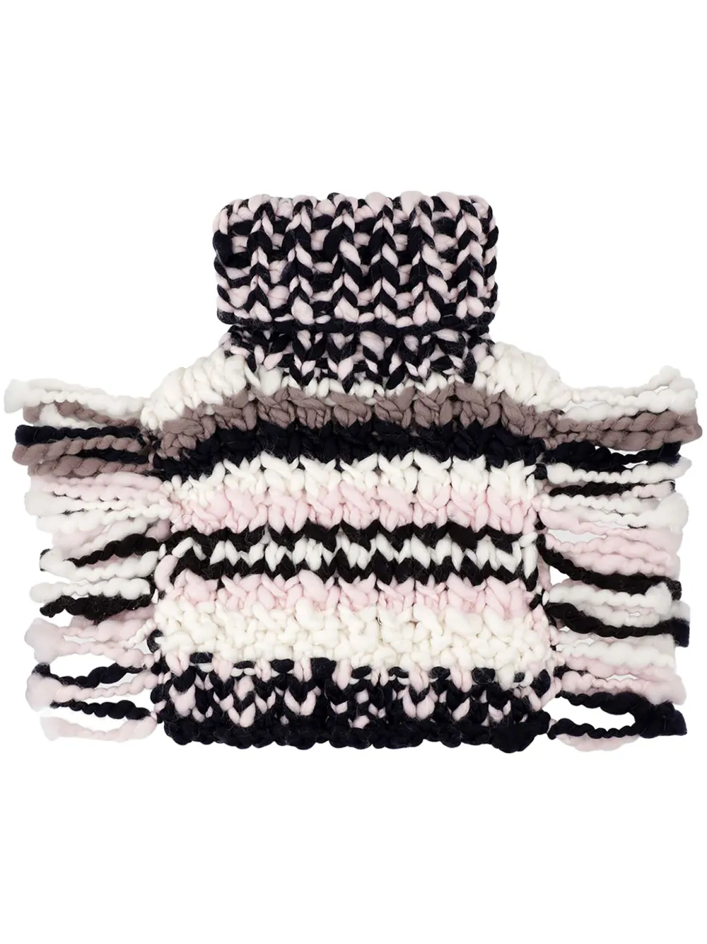 crochet-knit wool neck warmer
