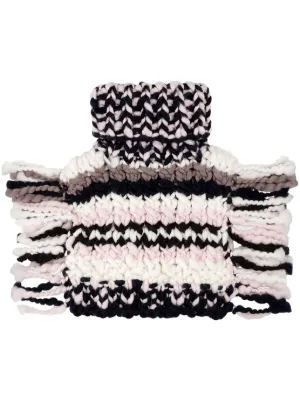 【送料&関税込】Ganni Scarf With Ruffle GANNI ruffle-trim Scarf | Black | FARFETCH