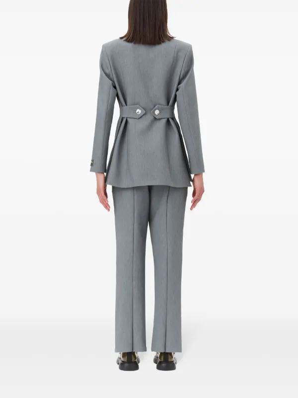 GANNI Mélange Twill Blazer | Grey | FARFETCH