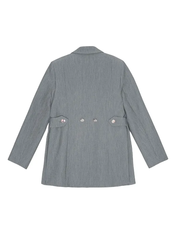 GANNI Mélange Twill Blazer | Grey | FARFETCH
