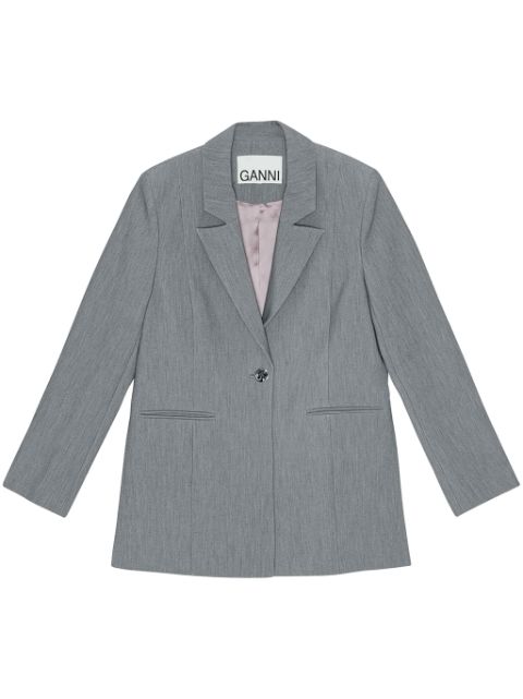 GANNI melange twill blazer Women