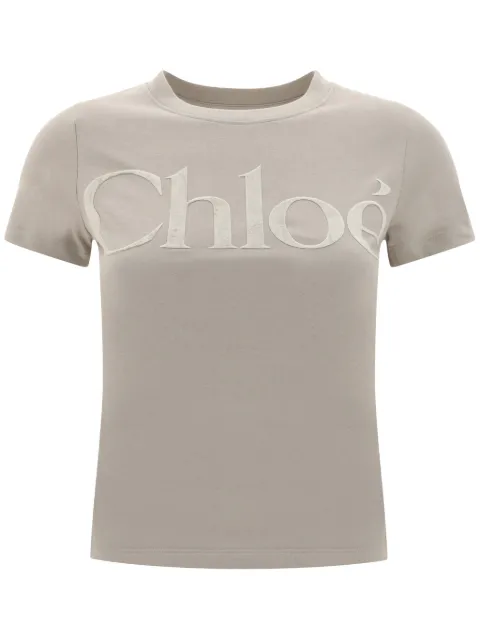 Chloé flocked-logo T-shirt