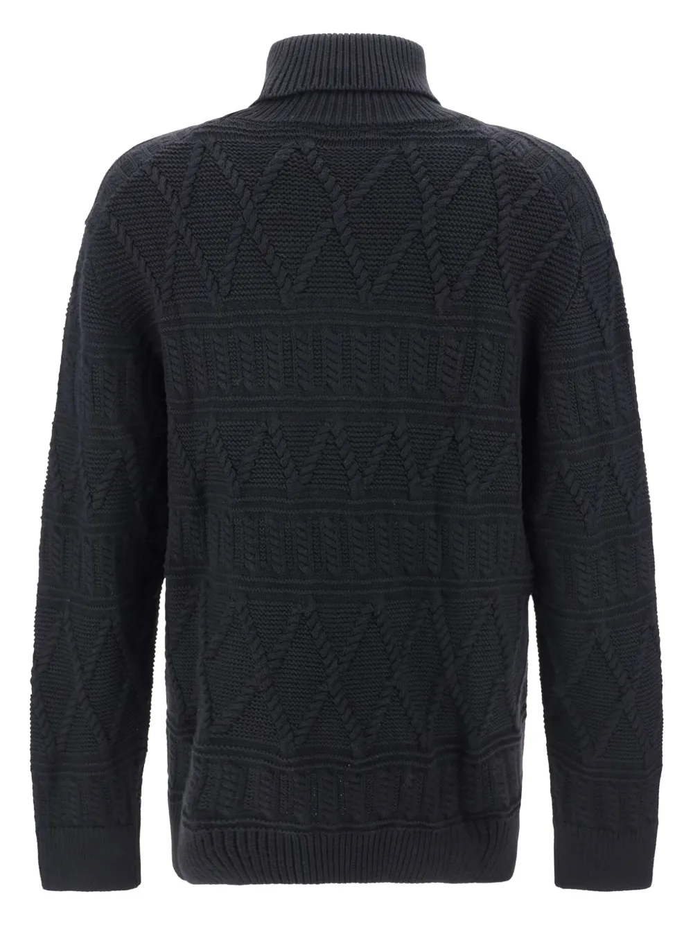Zegna Kabelgebreide trui - Zwart