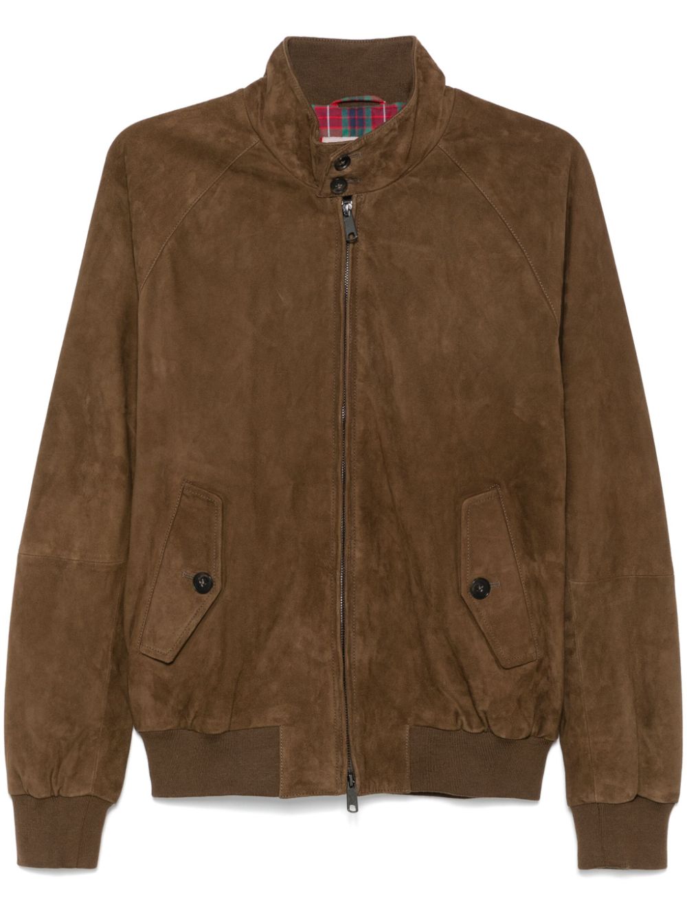 G9 Harrington panelled suede jacket