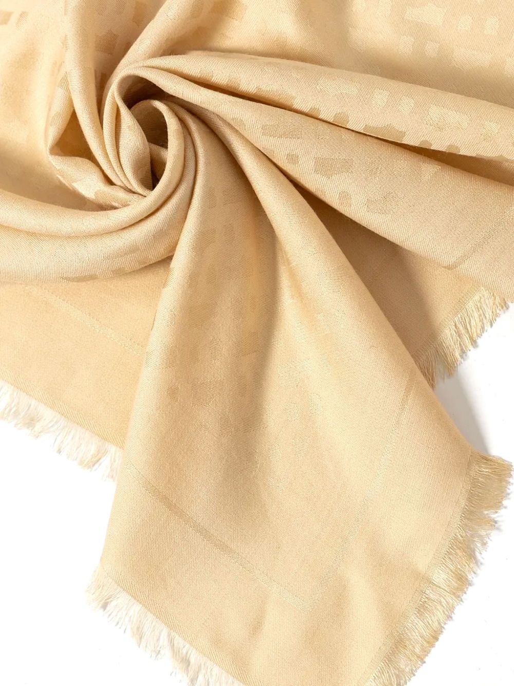 Shop Hugo Boss Monogram Print Scarf In Neutrals