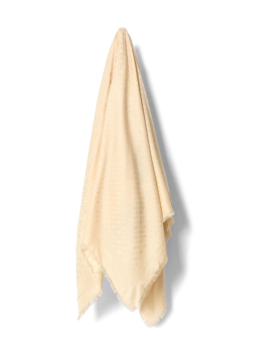 Shop Hugo Boss Monogram Print Scarf In Neutrals