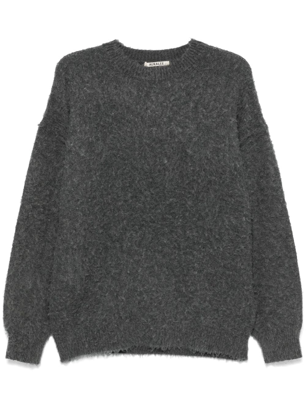 Shop Auralee Brushed Sweater In Grey