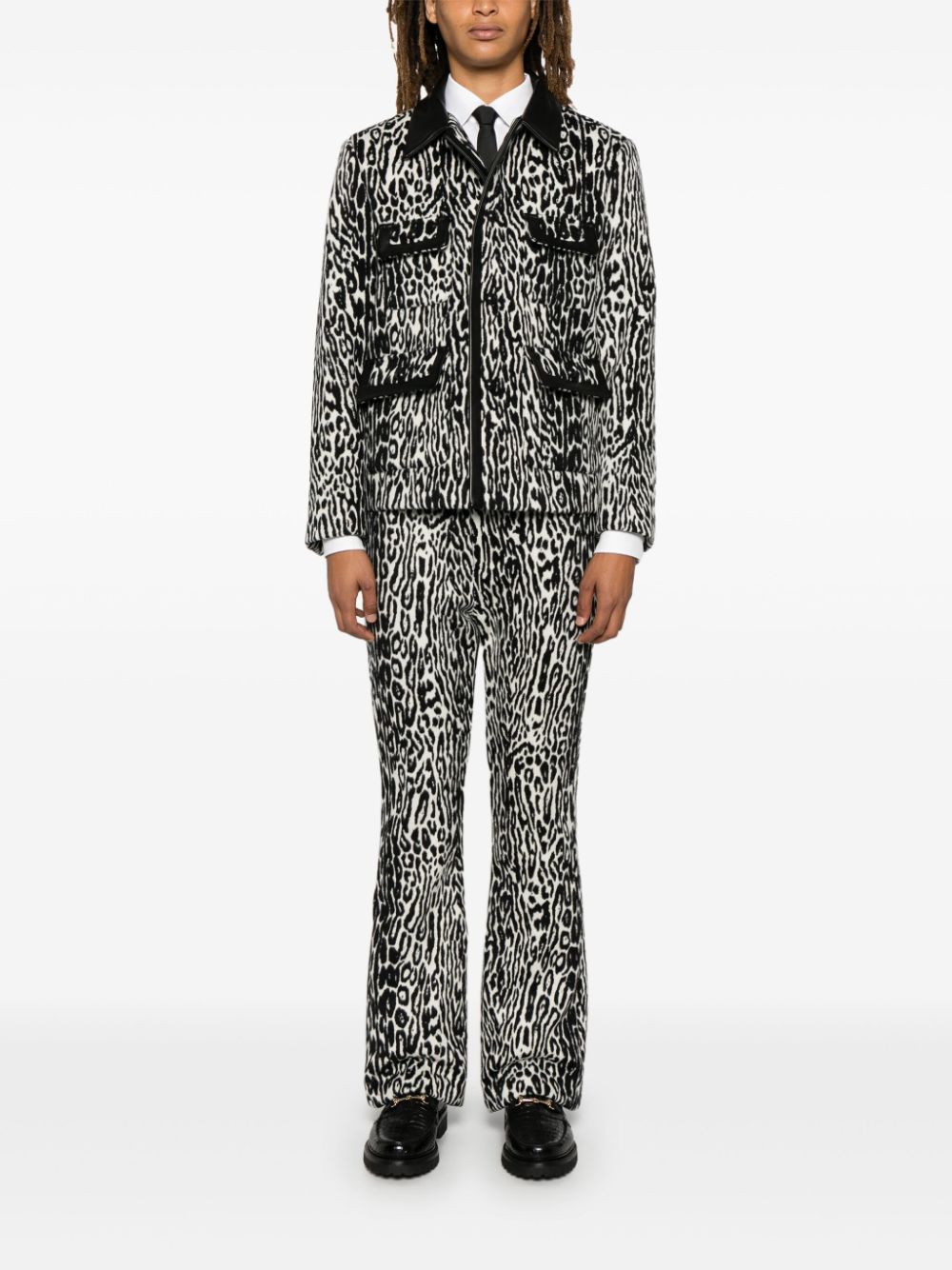 Ernest W. Baker leopard-print jacket - Black