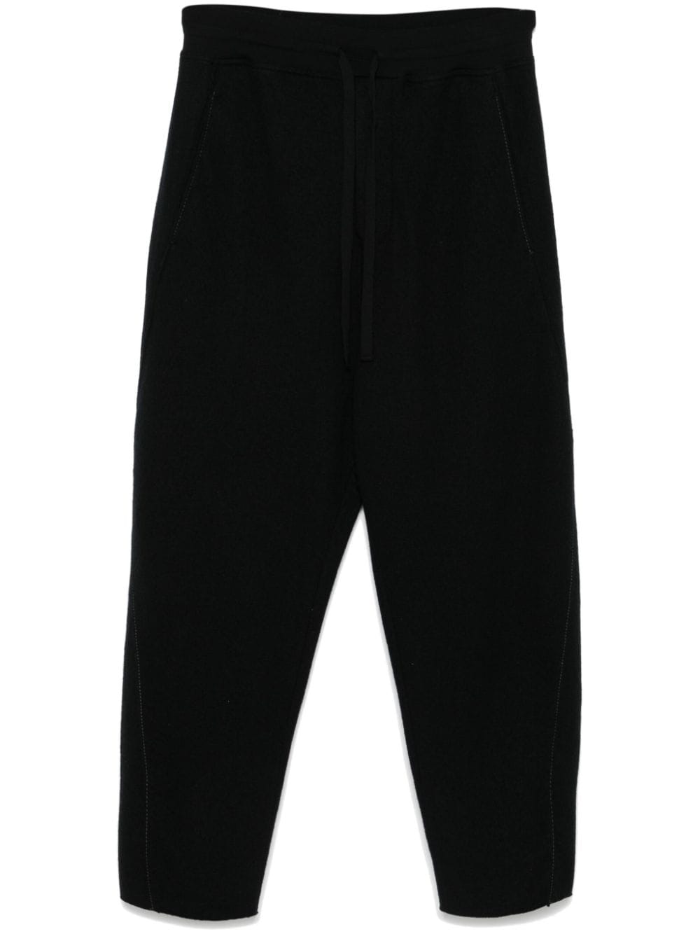 Shop Transit Cropped Boiled-wool Trousers In Schwarz