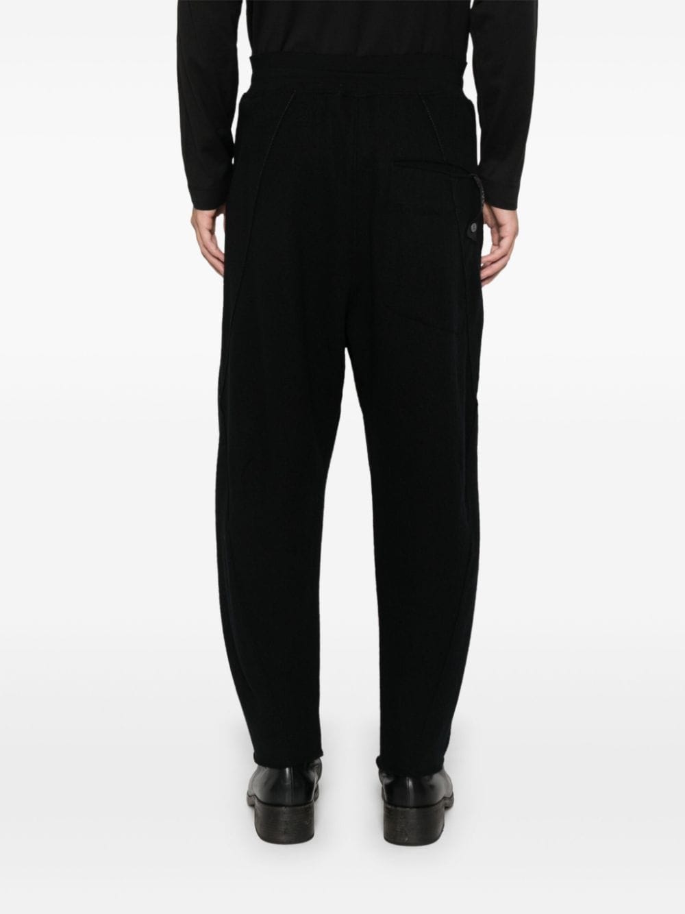 Shop Transit Cropped Boiled-wool Trousers In Schwarz