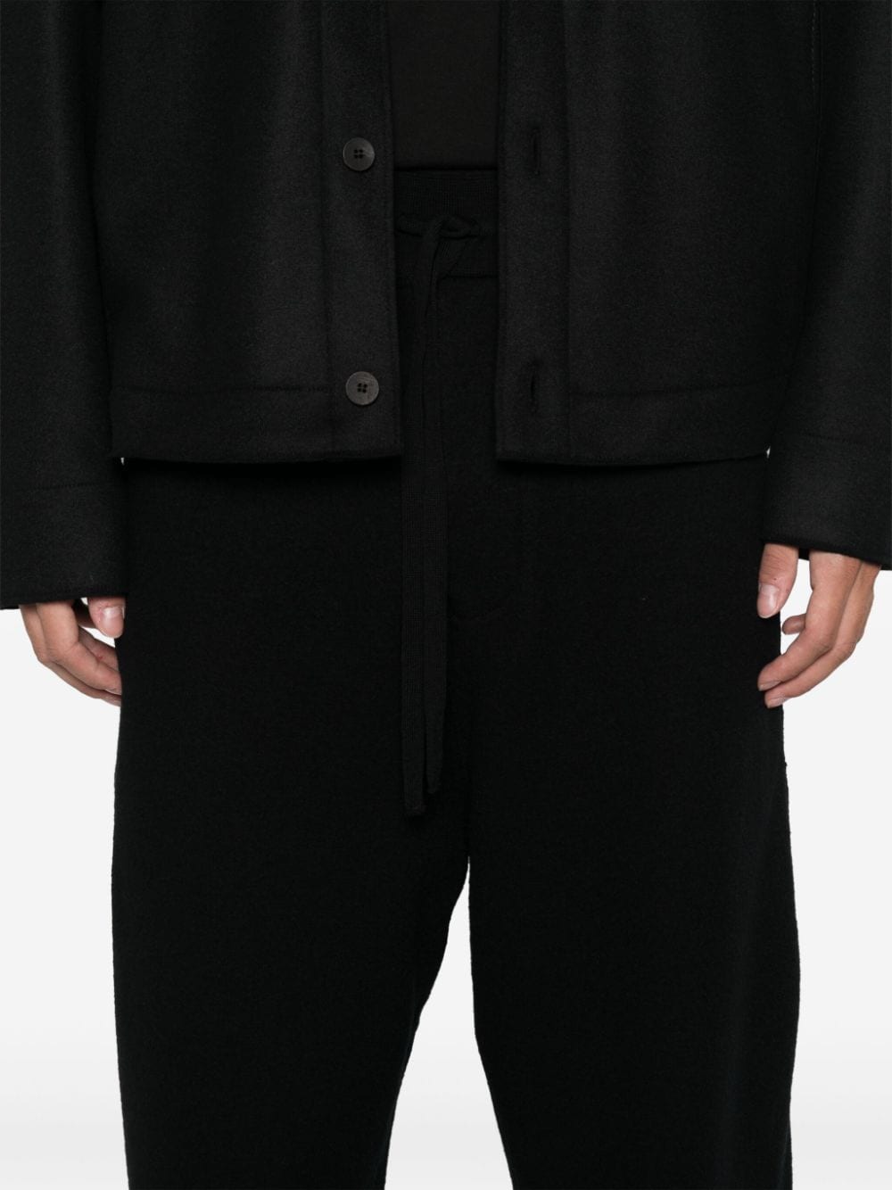 Shop Transit Cropped Boiled-wool Trousers In Schwarz