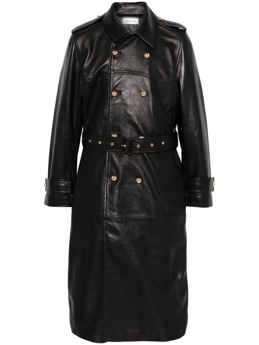 Shop Ernest W Baker Leather Coat In Black