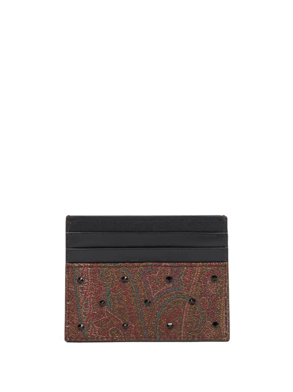 ETRO Portacarte Con Strass Marrone FARFETCH IT