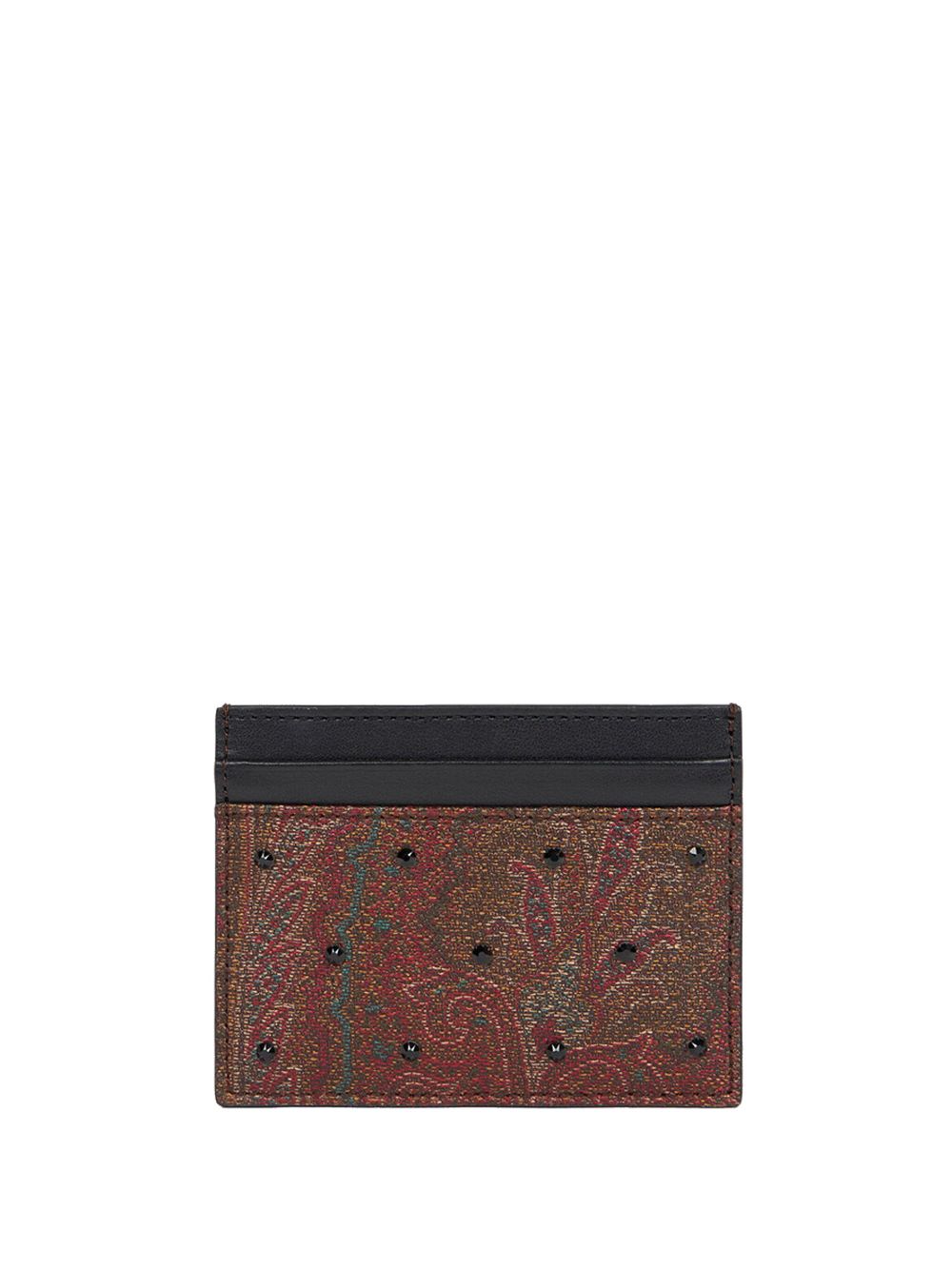 ETRO Pasjeshouder met paisley en stras Bruin