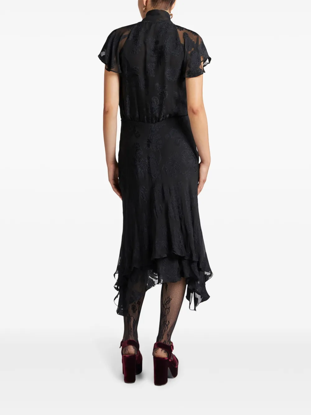 ETRO Geruite midi-jurk Zwart