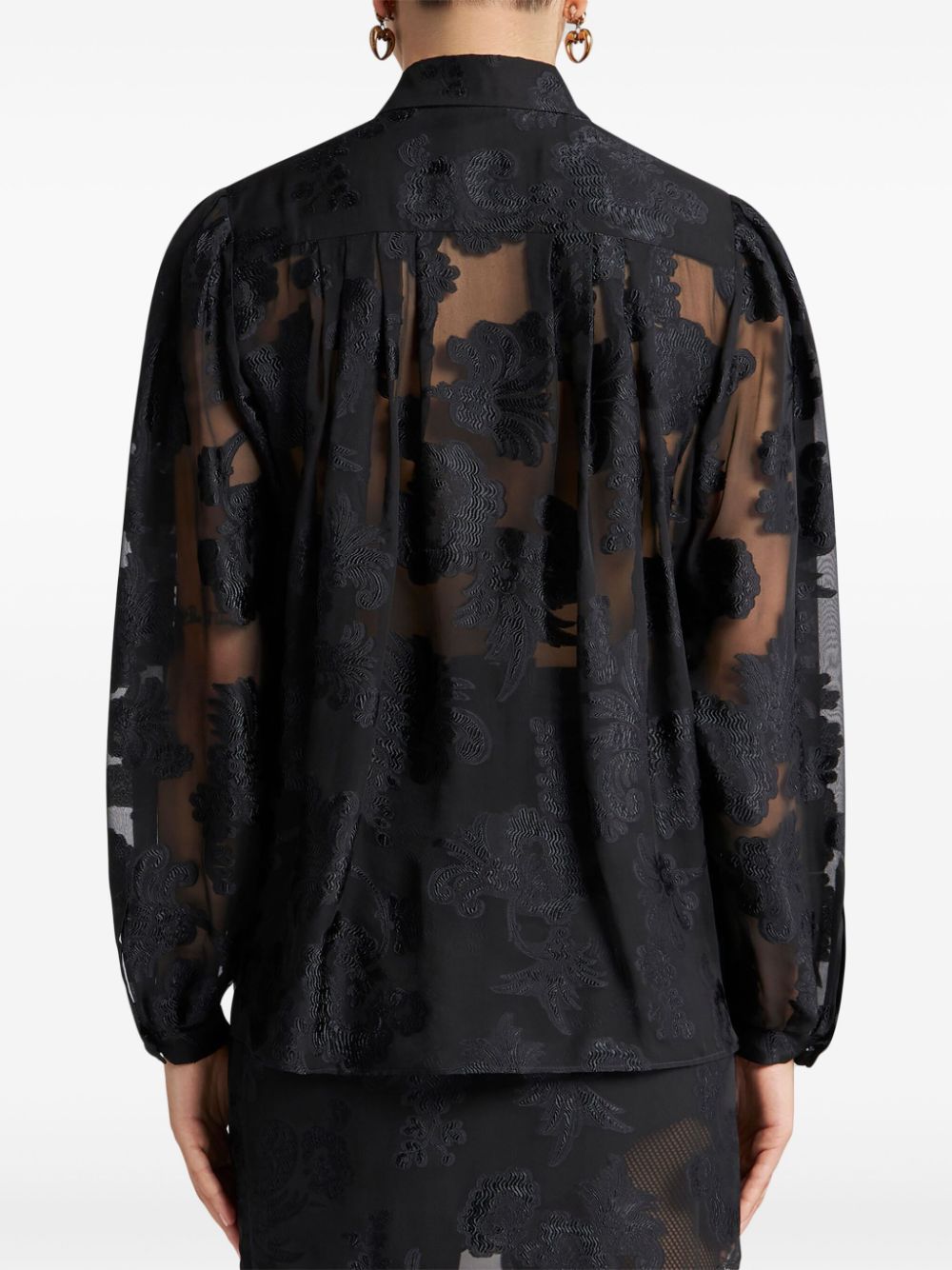 ETRO fil-coupe effect chiffon shirt Women