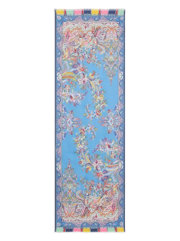 スカーフ ETRO Woman Scarf Blue MATA0007AK323 X0883 ETRO Wool Scarf | Blue | FARFETCH JO