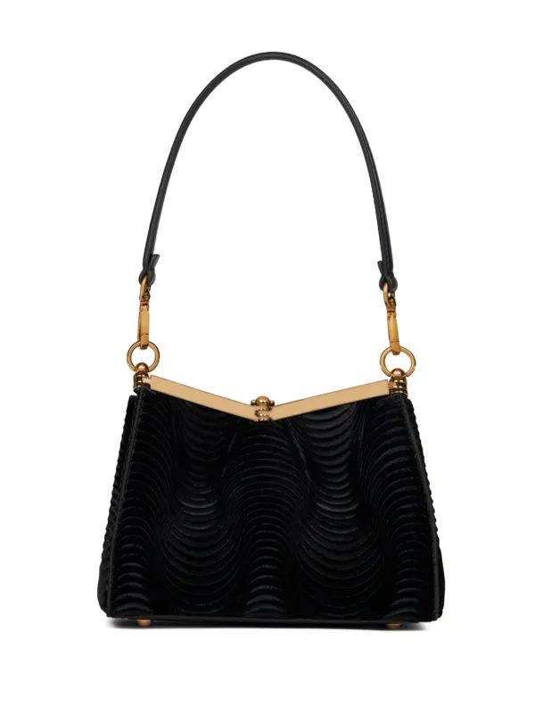 Store Etro Black Velvet Mini Tote Shopping Bag