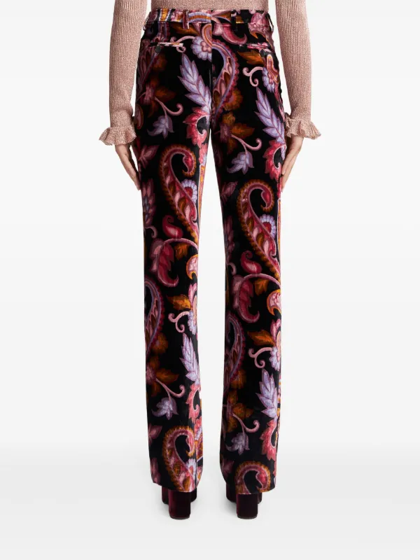 パンツ ETRO VELVET FLARED TROUSERS Cotton velvet flared pants in green - Etro | Mytheresa
