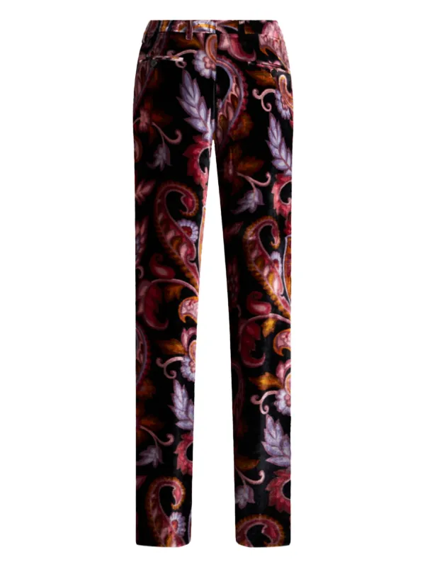 ETRO Paisley Velvet Trousers | Black | FARFETCH
