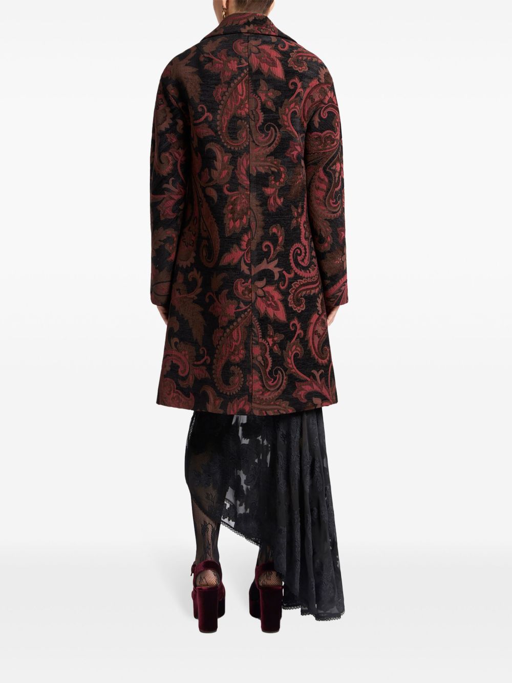 ETRO patterned-jacquard midi coat Women